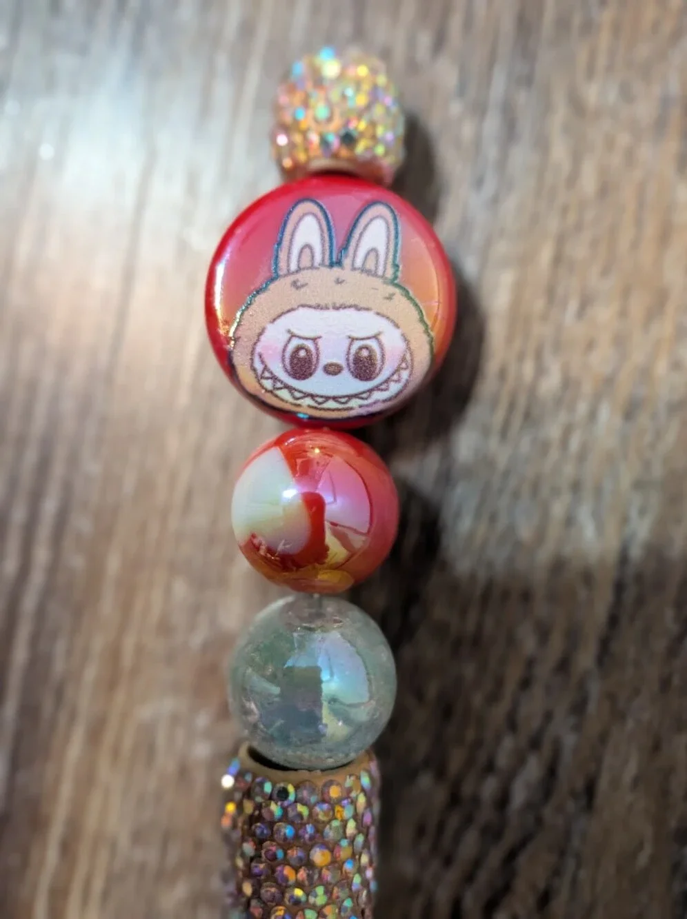 Red Labubu Pen,,Very Sparkly And Beautiful! Fun Pen! Handmade By Me!